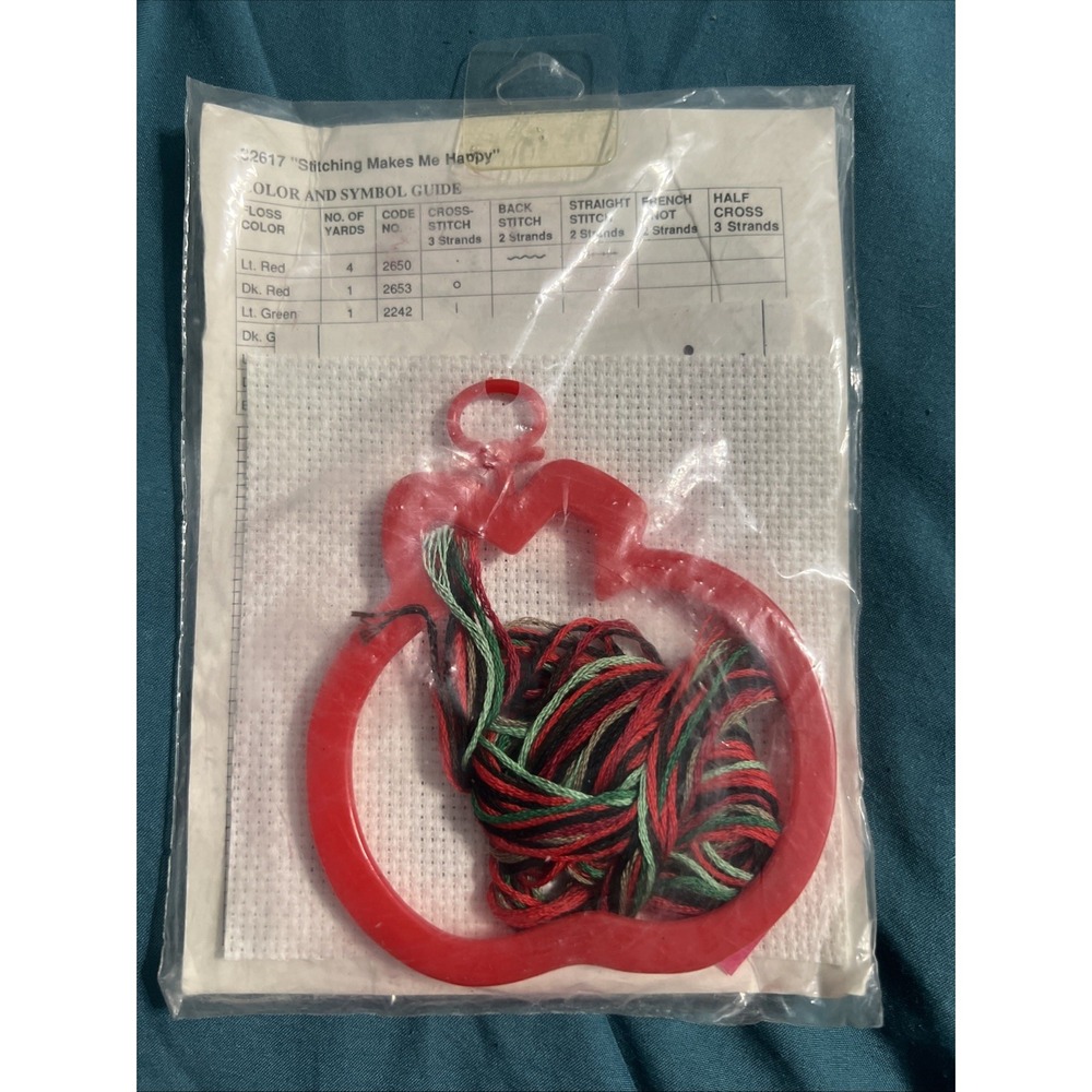Bucilla Mini Keepsakes Counted Cross‎ Stitch Stitching Makes Me Happy 32617 4" - Picture 2 of 3